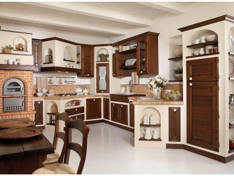 Cucina in finta muratura