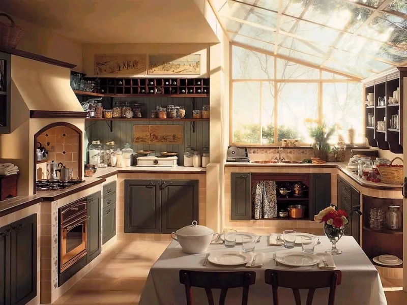 Cucina in muratura country