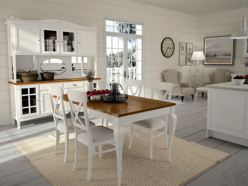 Cucina e sala da pranzo in stile country