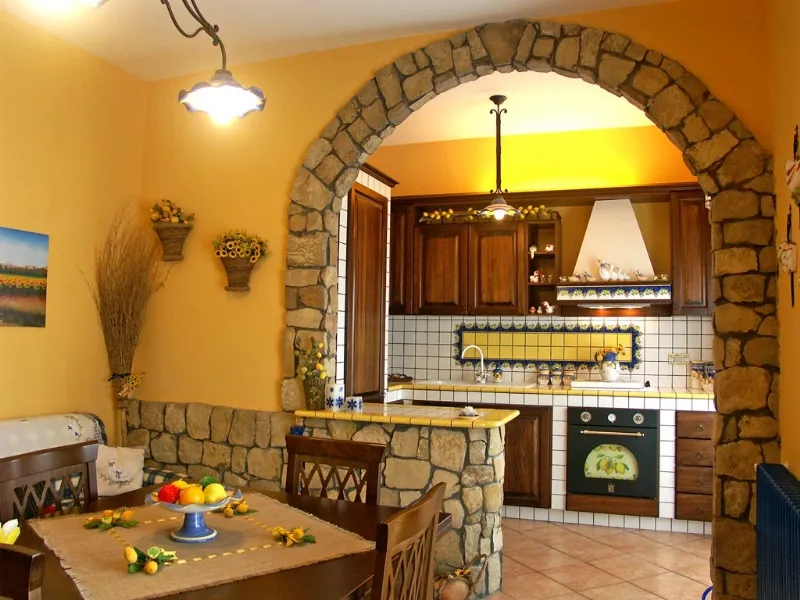 Cucina in finta muratura
