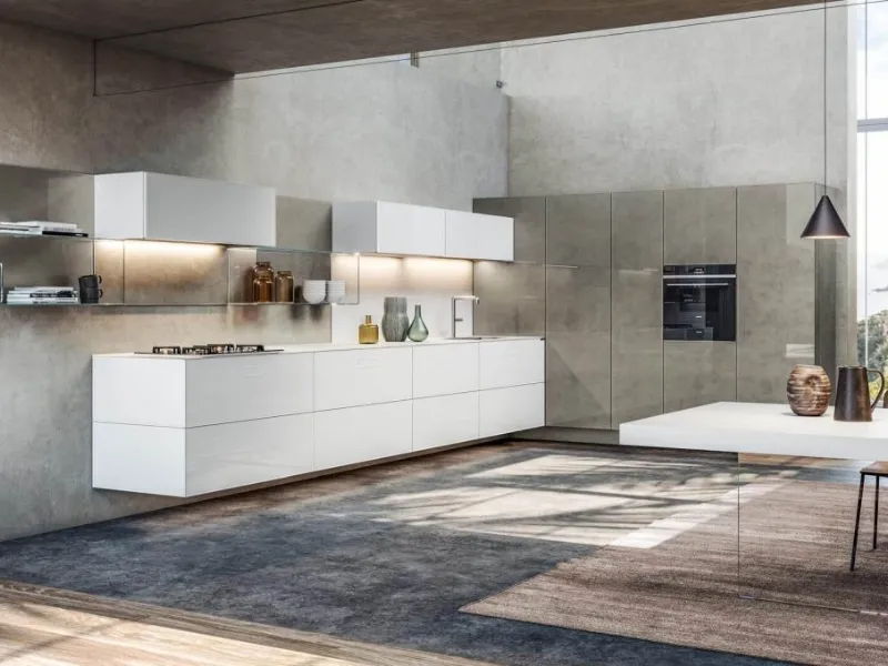 Una versione della cucina Lago 36e8 Glass