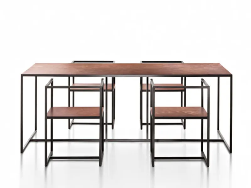 Tavolo in legno minimal con 4 sedie