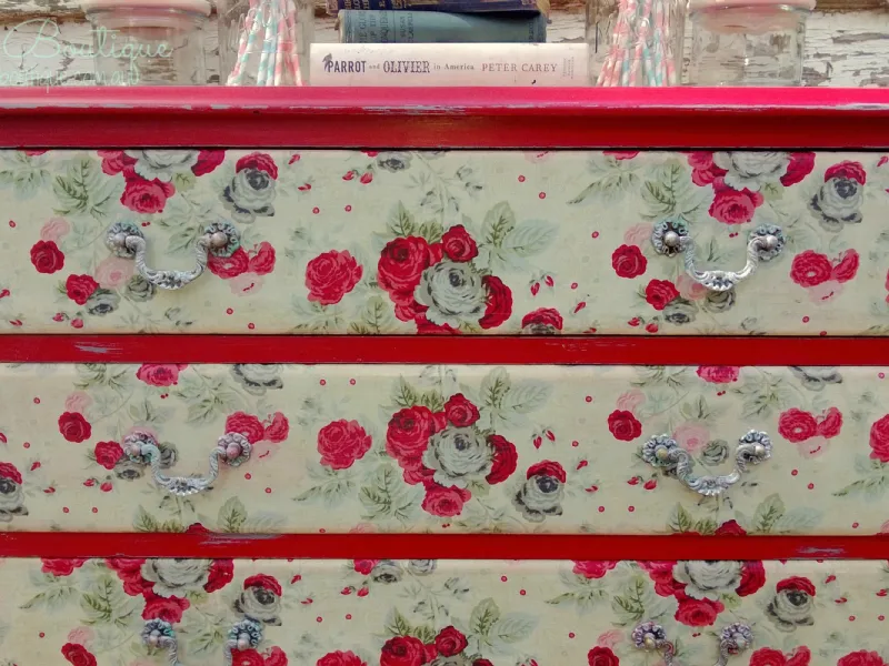 cassettiera decoupage 