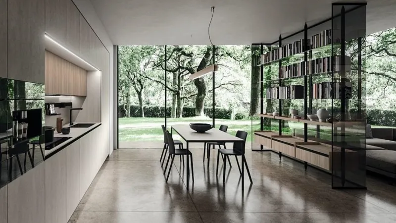 Divide cucina e living la libreria modulare Vertical by Arrital