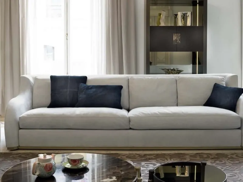 Divano in pelle Rey by Longhi