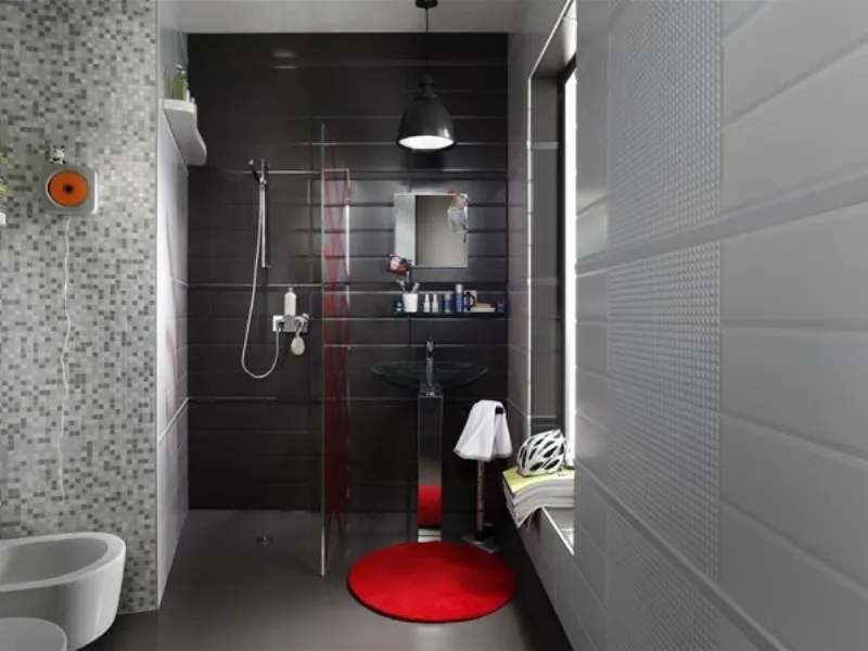 Bagno rosso e nero