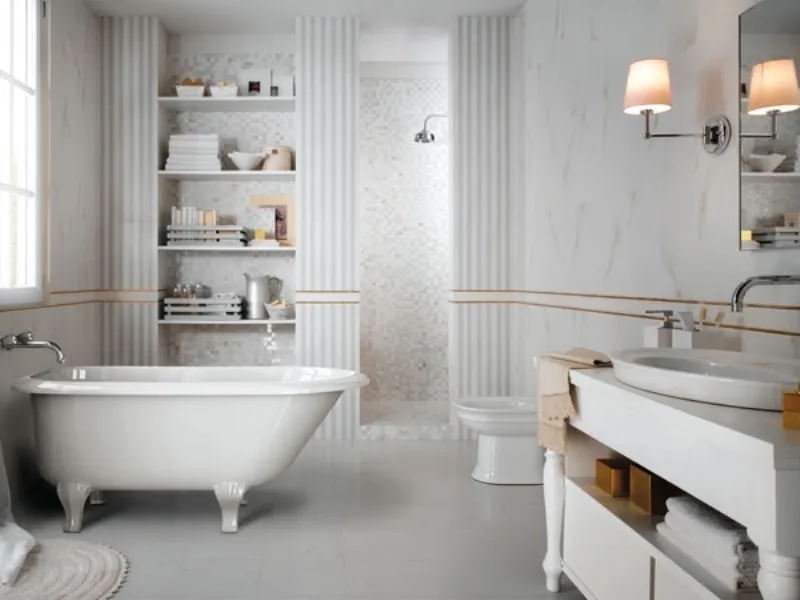 Vasca da bagno tinozza in bagno elegante