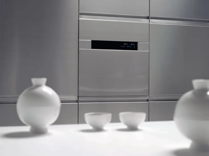 cucina da incasso color acciaio
