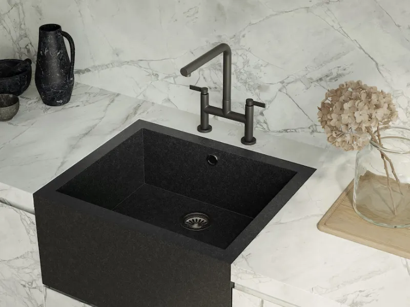 Top cucina e paraschizzi in gres effetto marmo Marazzi The Top Calacatta Superwite