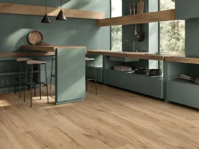 Pavimento in gres porcellanato della collezione I-Wood di Emilgroup
