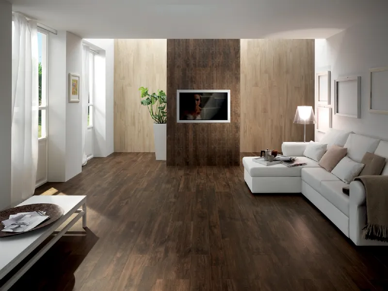 Ceramiche effetto legno della collezione Lignum di La fabbrica