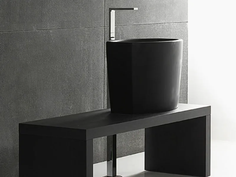 mobile cubo bagno e lavabo nero