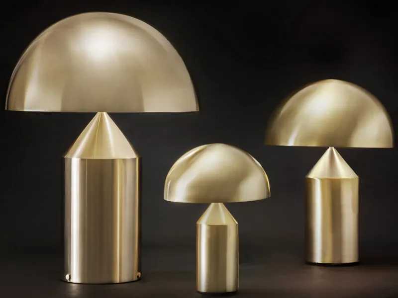Atollo lampada design di OLUCE, oro