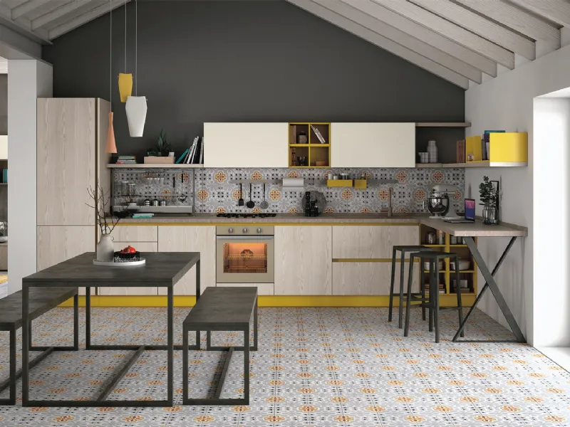 Una composizione riconducibile alla collezione Tablet di Creo Kitchens. 