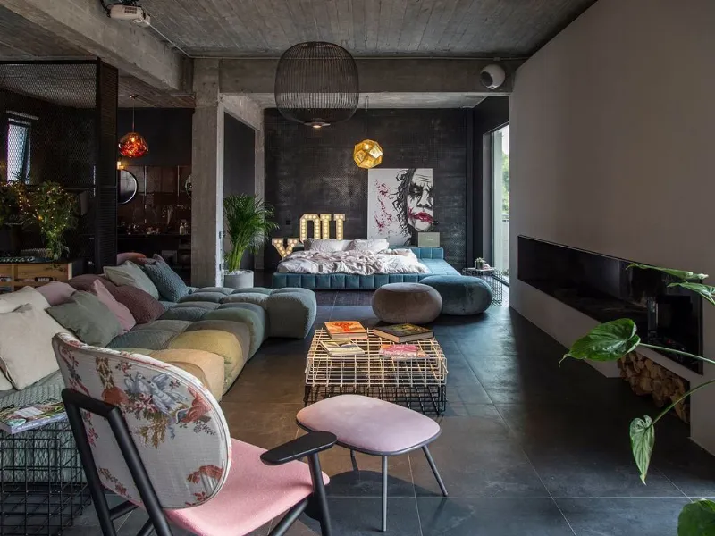 Loft di Atene la zona living