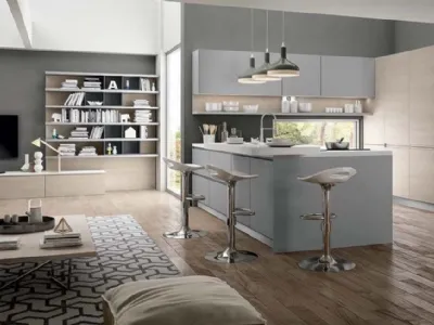 Cucina e living in un unico ambiente openspace
