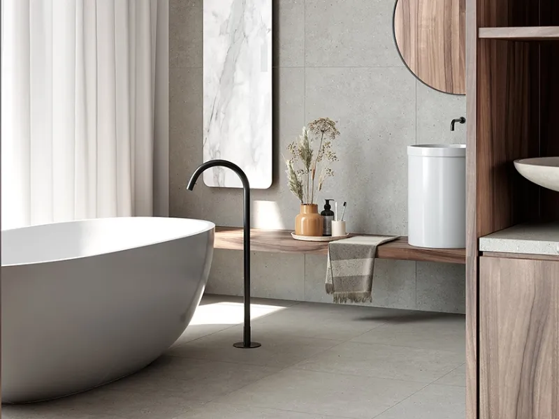 L’effetto pietra calcarea nella collezione Lagom di Terratinta Ceramiche