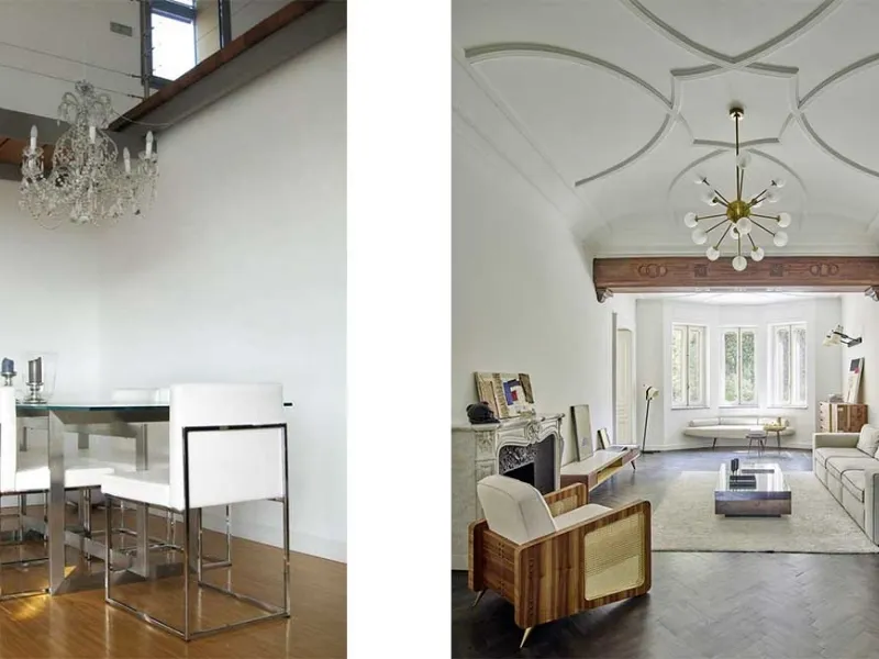 Esempi di come inserire un chandelier vintage nelle case moderne