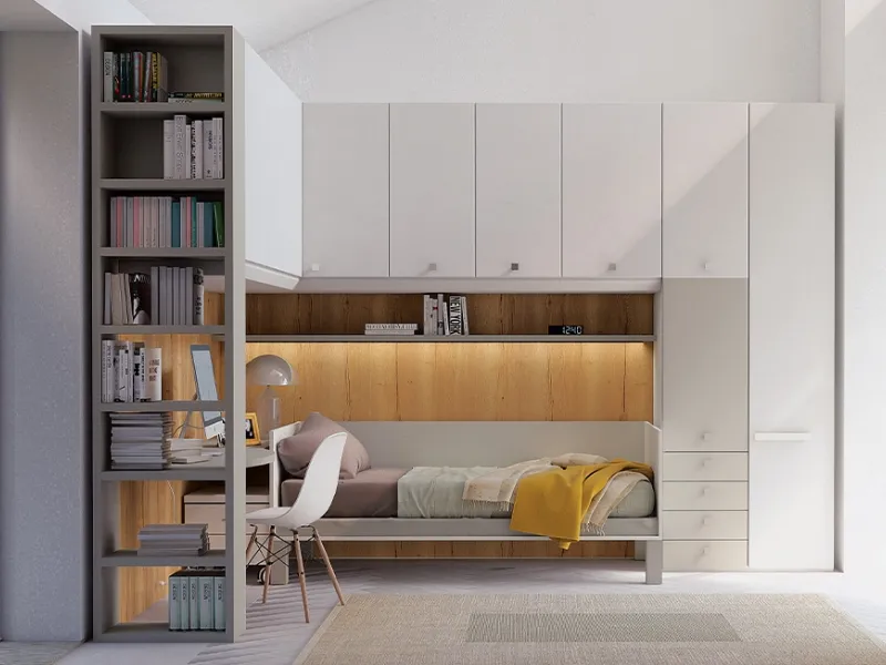 Cameretta angolare con libreria di Dielle