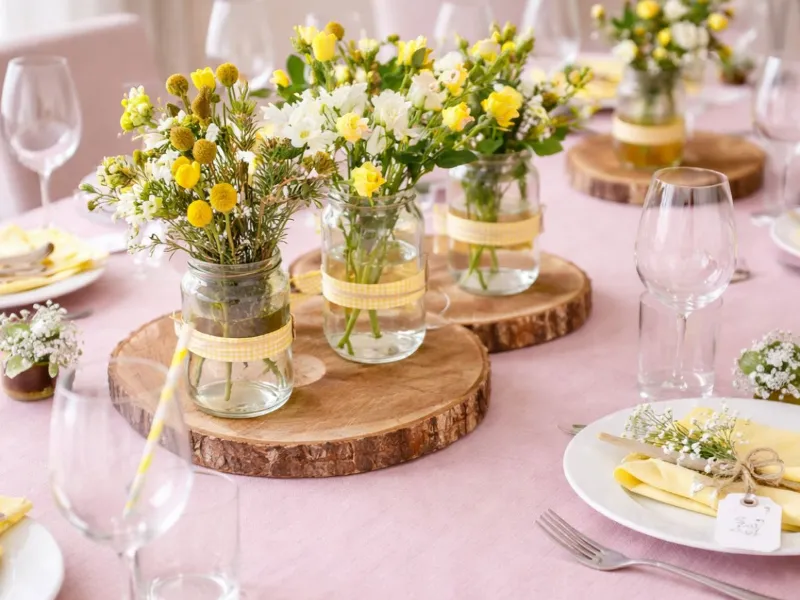 Centrotavola con fiori di campo