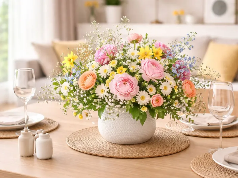 Vaso con fiori freschi