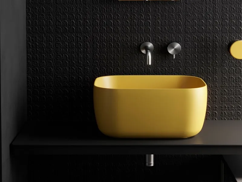 Lavabo giallo Lola by Ceramica Galassia 