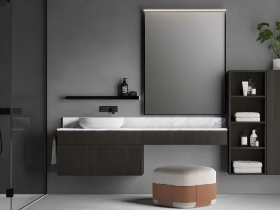 Collezione Dogma by Ideagroup con mobili in Rovere Moro