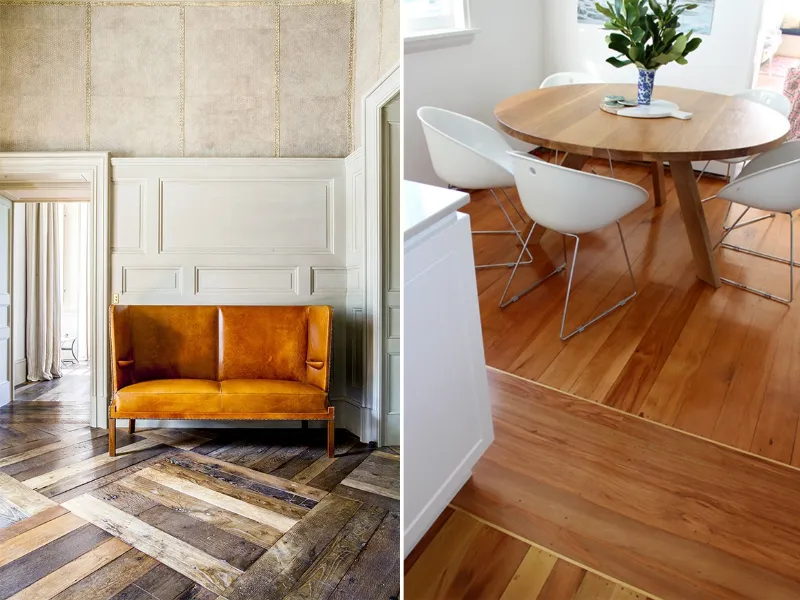 Classico (pavimento) e moderno (arredo) coesistono e fanno tendenza