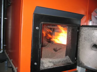 Focolare di una caldaia a biomassa