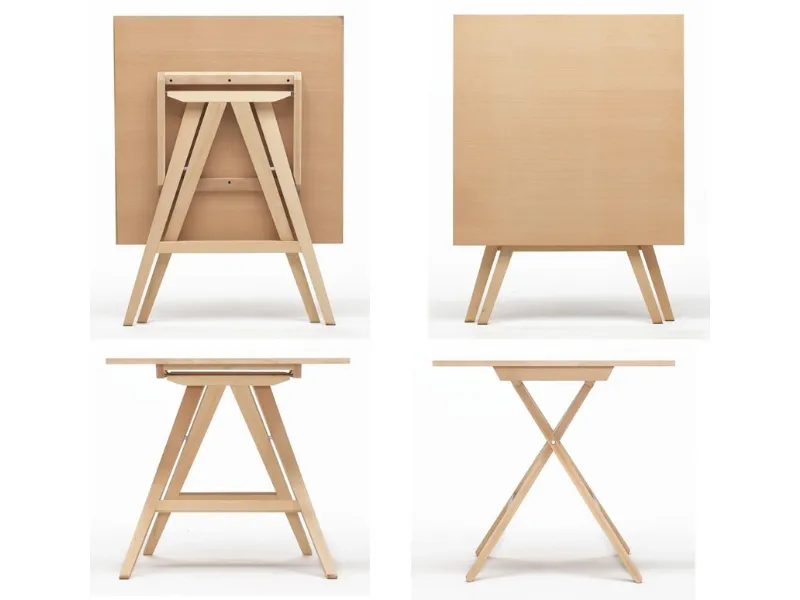 Un tavolo pieghevole in legno