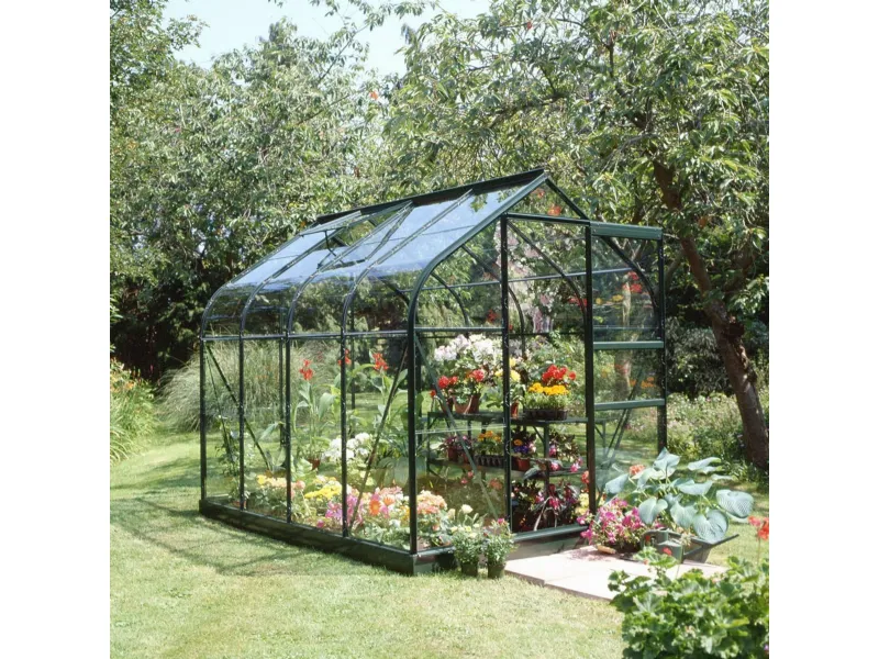 esempio di serra da giardino in vetro e alluminio