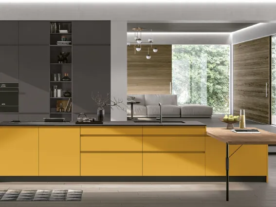 Cucina Karma di Stosa, in laccato color Topazio