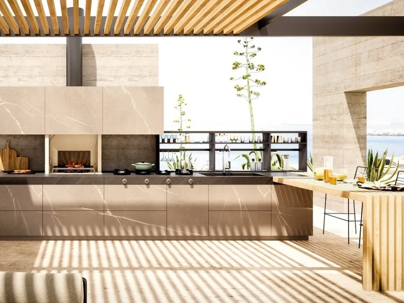 Patio Palazzetti, cucina outdoor ma anche vero focolare a legna