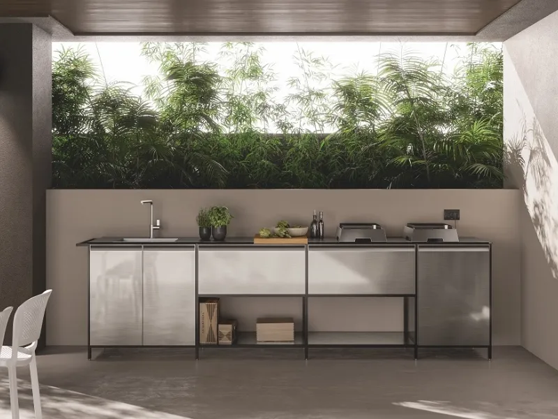 Formalia Outdoor Scavolini ha diverse finiture e rivestimenti