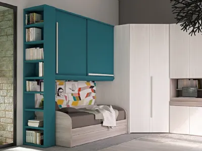 Cameretta Dielle con cabina guardaroba e armadio angolare con ponte