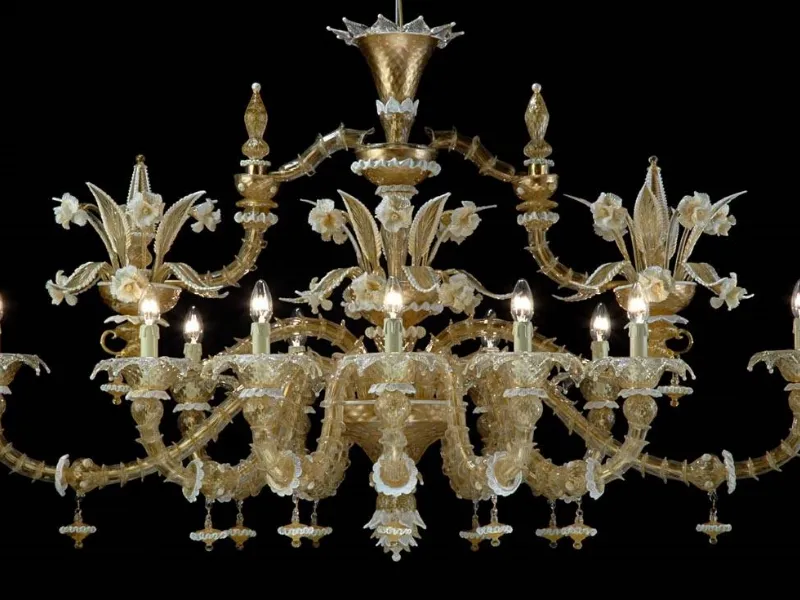 Lampadario in vetro di murano