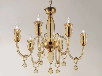 lampadario in vetro soffiato