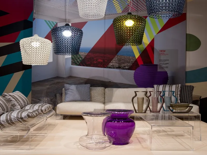Lampada a sospensione design Kabuki di Kartell, materiale tecnopolimero termoplastico