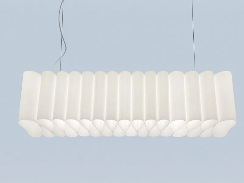 Onde di carta o tessuto per la la lampada a sospensione Pli di Foscarini