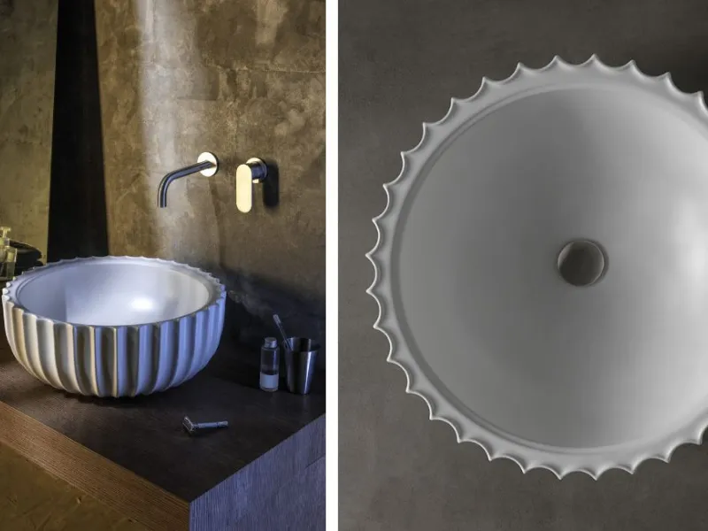 Lavabo da appoggio di design collezione Settecento di Flaminia