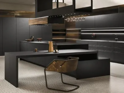 Il nero esalta la lineare semplicità della cucina Jay by Snaidero