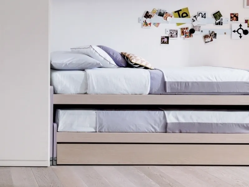 Letto a castello scorrevole basso a 3