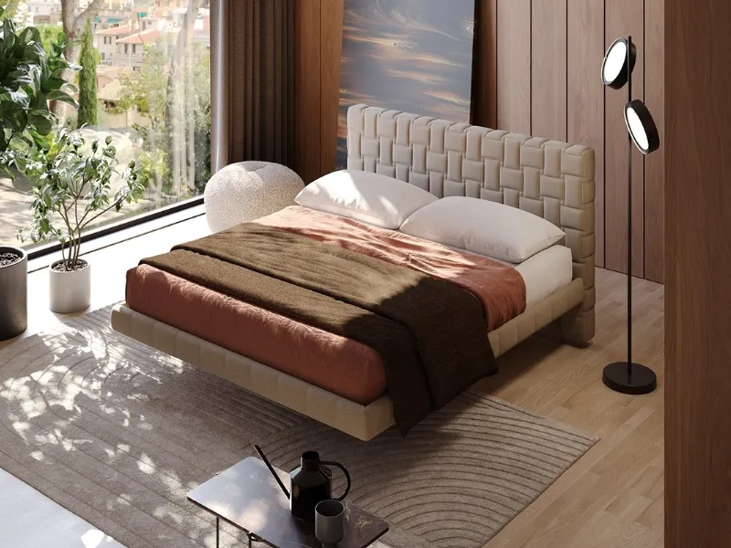 Il letto contenitore imbottito Cocos di Milano Bedding