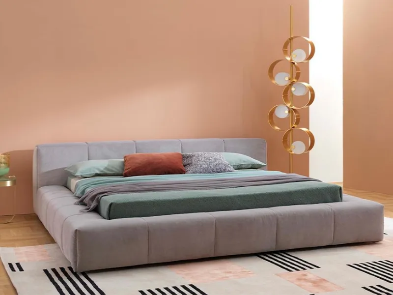 Letto Pixel Box Large di Saba Italia, color grigio tortora