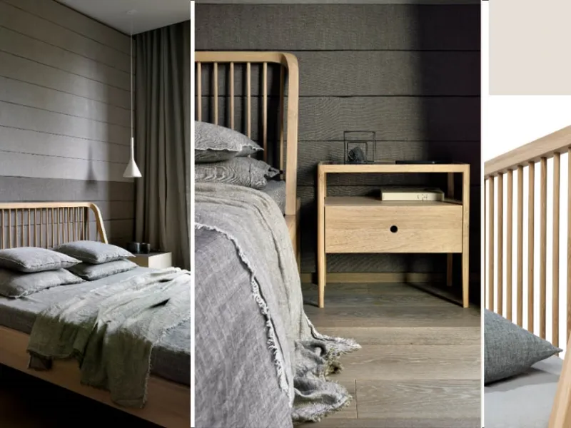 Letto matrimoniale in rovere massello OAK SPINDLE di Ethnicraft