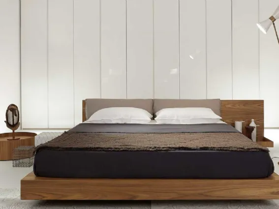 Letto matrimoniale in olmo TAIKO di Porro, design Piero Lissoni