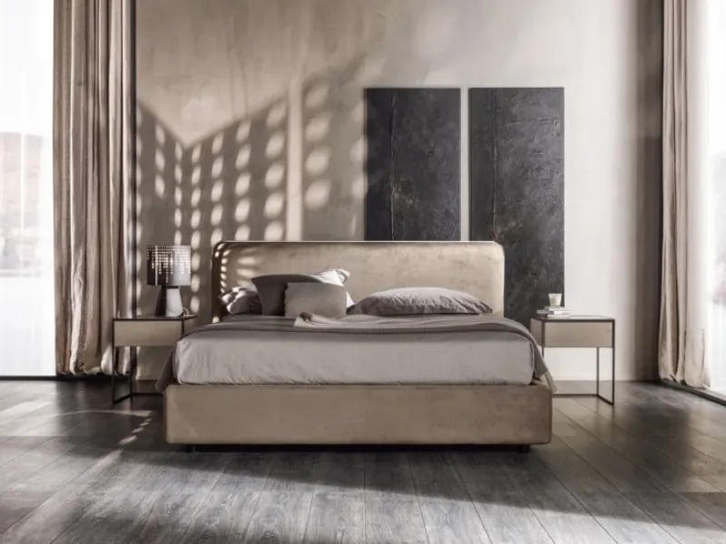Letto matrimoniale moderno in ecopelle