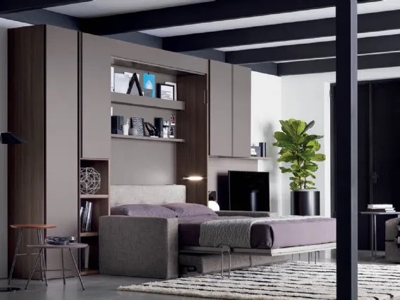 Armadio letto a scomparsa con divano Clever