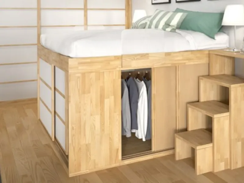 Letto matrimoniale rialzato