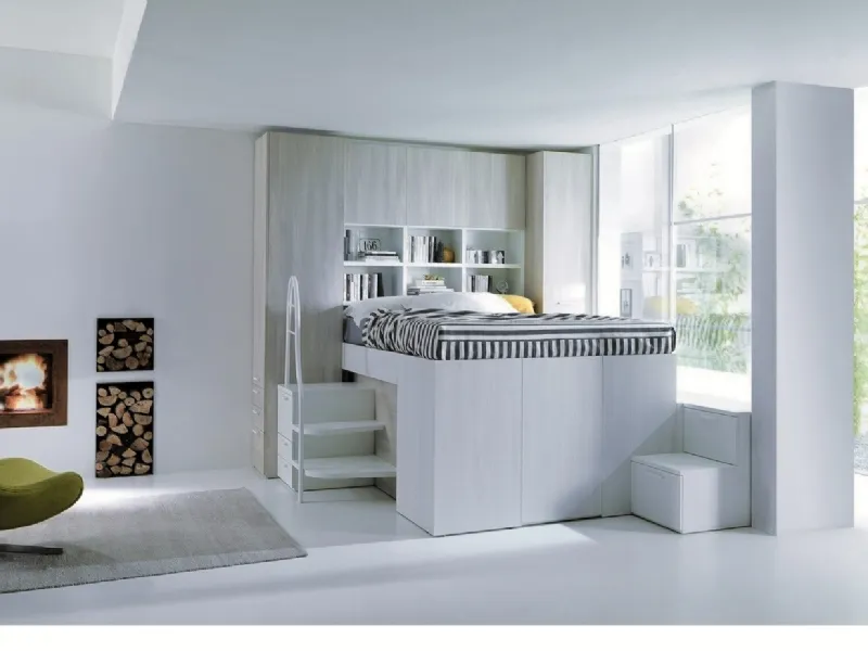 Letto soppalco con armadio